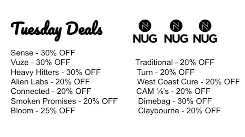 NUG Yonkers Tuesday Deals..