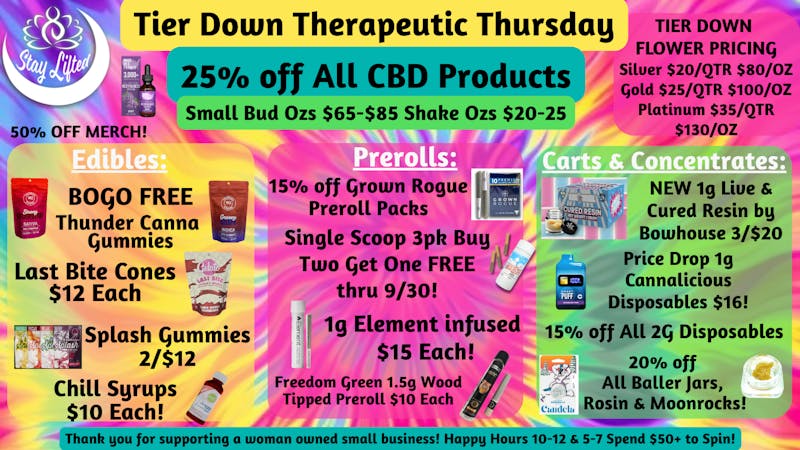 Stay Lifted Tier Down Therapeutic Thursday!