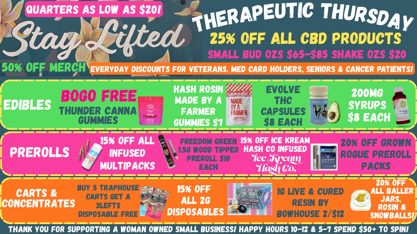 Stay Lifted Therapeutic Thursday 25% off CBD!