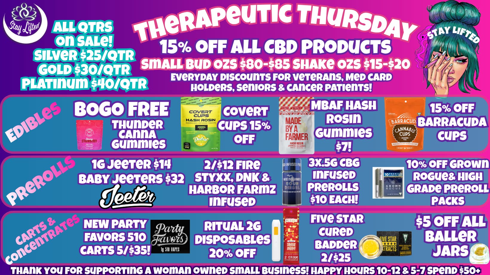 Stay Lifted Therapeutic Thursday ALL QTRS ON SALE!