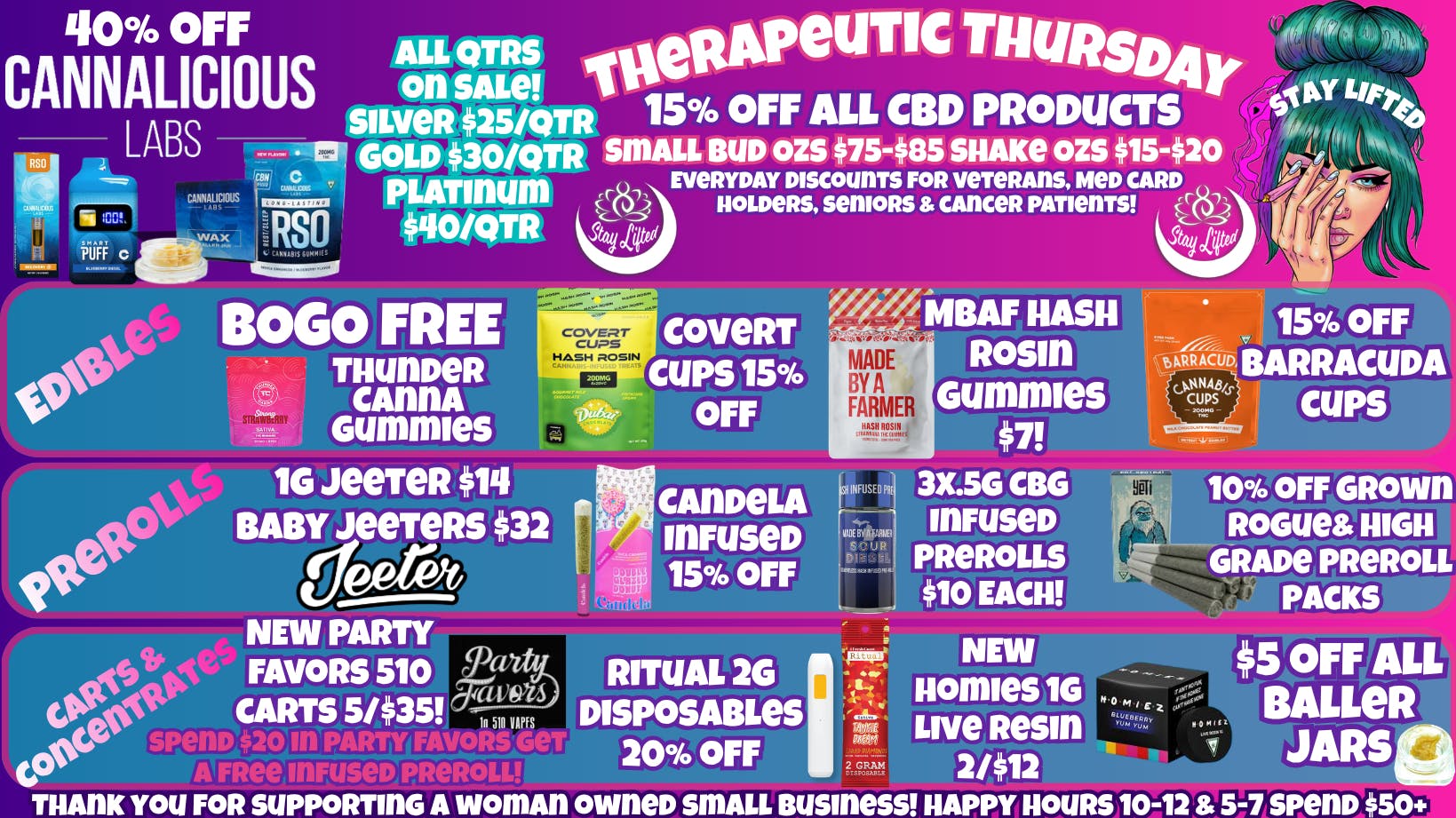 Stay Lifted Therapeutic Thursday ALL QTRS ON SALE!