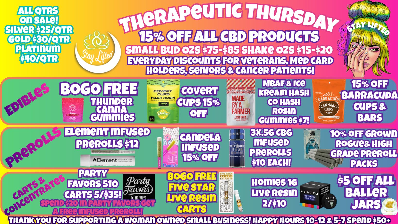 Stay Lifted Therapeutic Thursday ALL QTRS ON SALE!