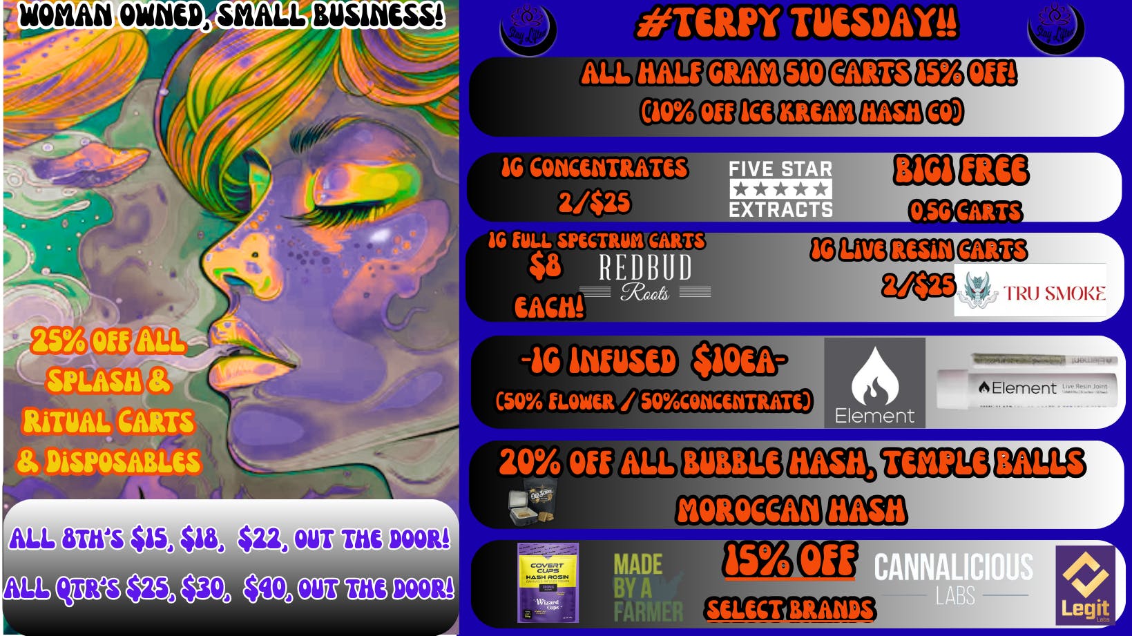 Stay Lifted 15% off select brands! All Flower on sale! +more!