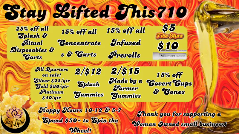 Stay Lifted 710 Sale! Tier down and wax sales!