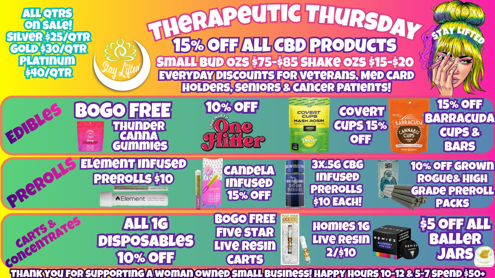 Stay Lifted Therapeutic Thursday ALL QTRS ON SALE!