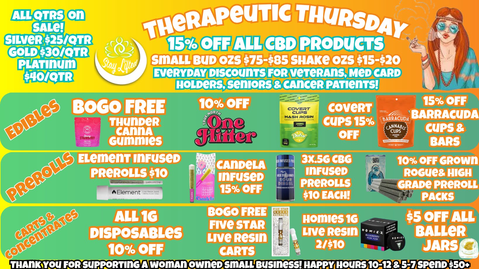 Stay Lifted Therapeutic Thursday ALL QTRS ON SALE!