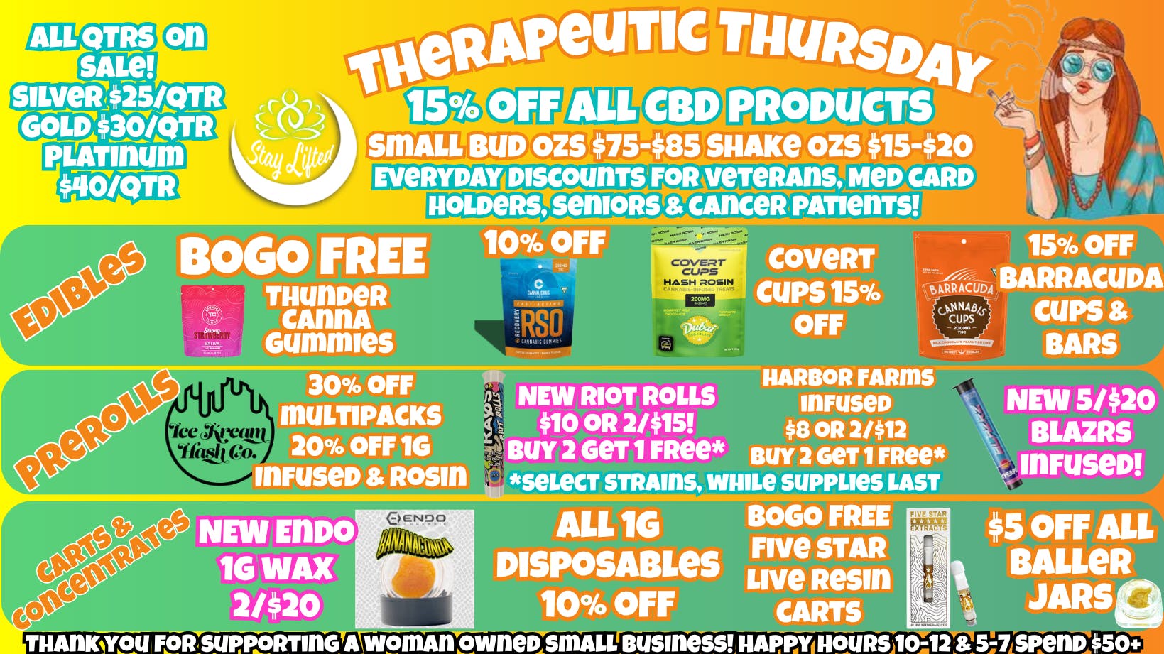 Stay Lifted Therapeutic Thursday ALL QTRS ON SALE!