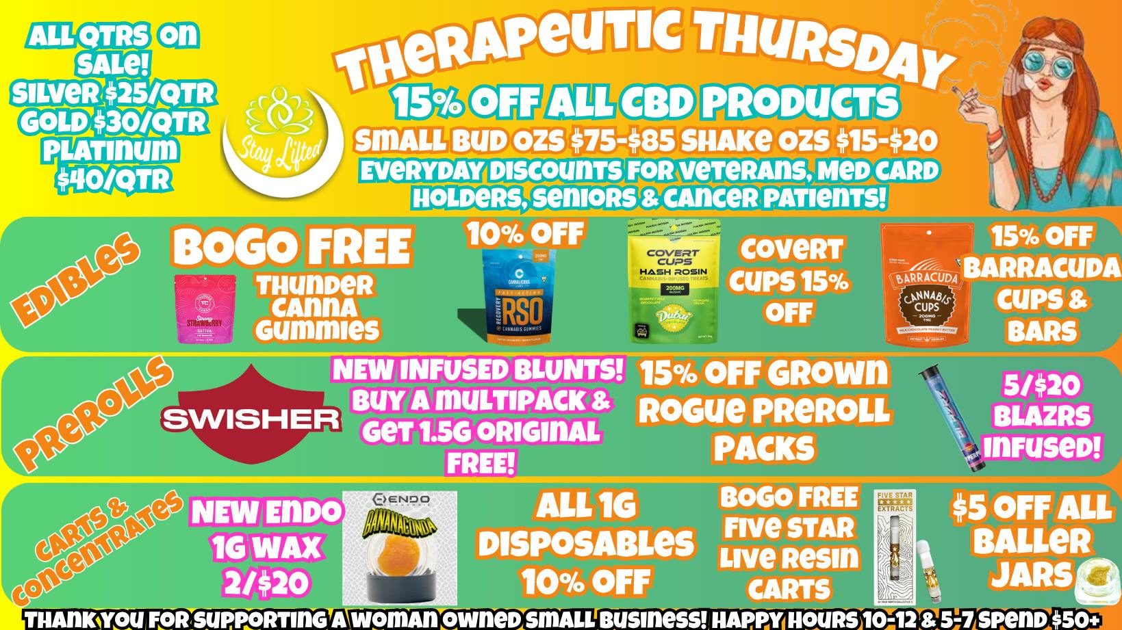 Stay Lifted Therapeutic Thursday ALL QTRS ON SALE!