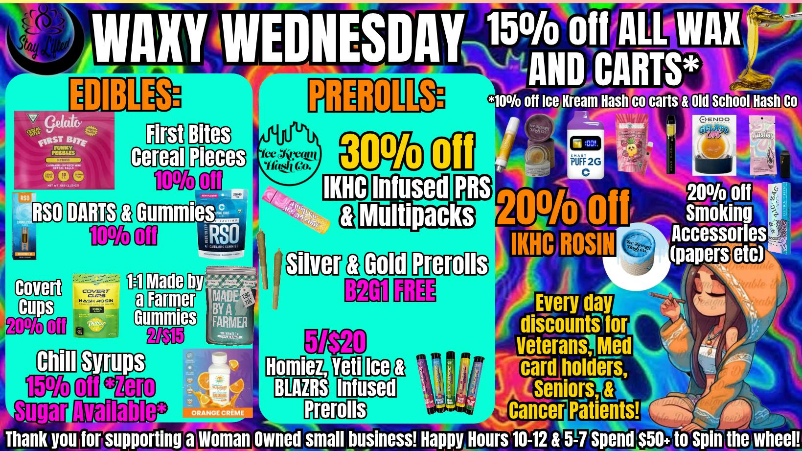 Stay Lifted WAXY WEDNESDAY 15% off Carts & Concentrates!