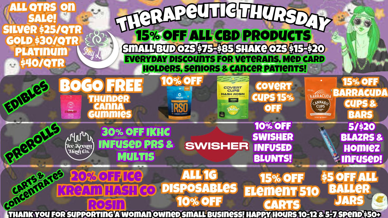 Stay Lifted Therapeutic Thursday ALL QTRS ON SALE!