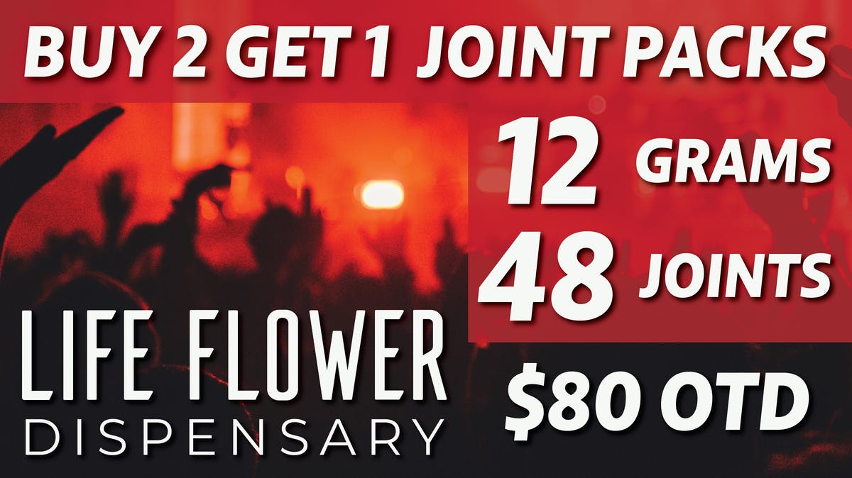 Life Flower Dispensary B2G1 Smokiez Joint Packs