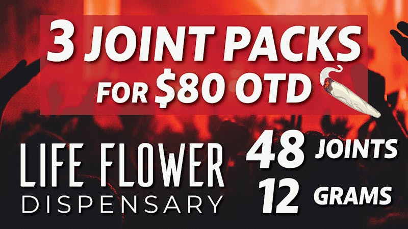 Life Flower Dispensary B2G1 Smokiez Joint Packs