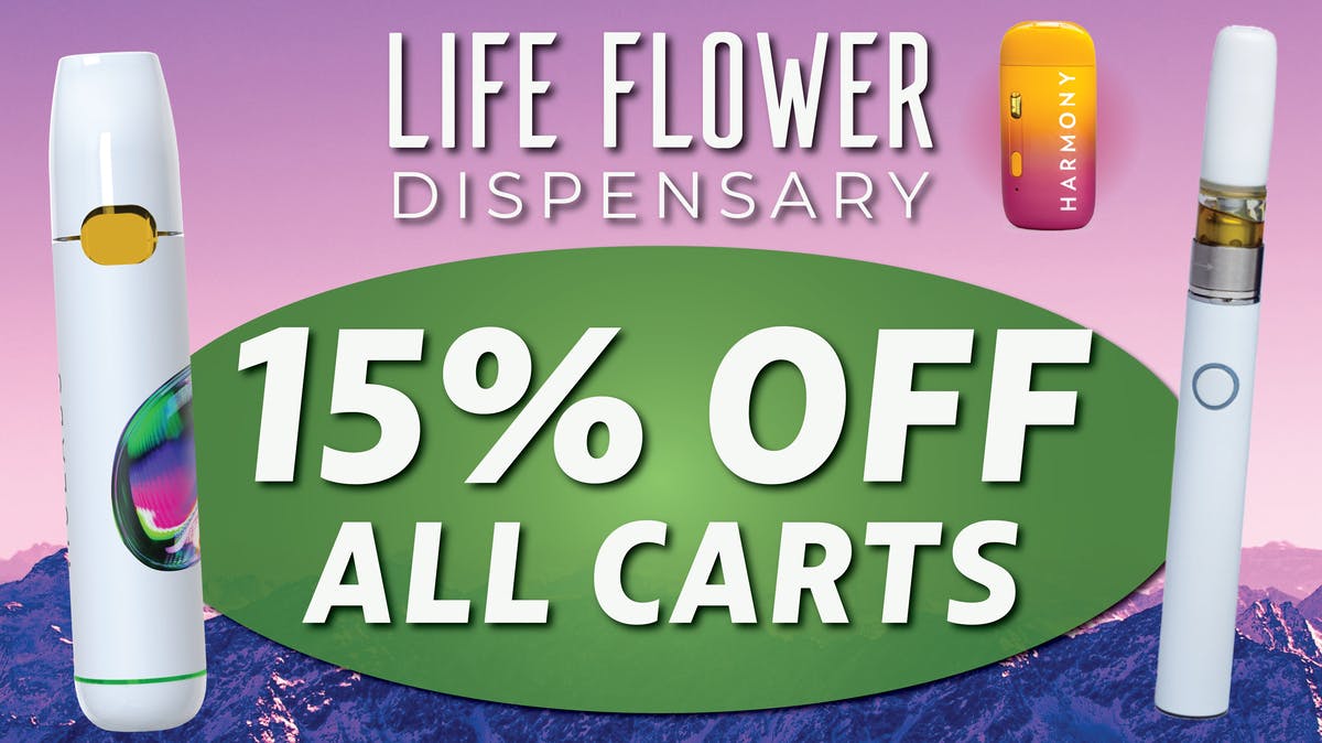 Life Flower Dispensary 15% Off Cartridges