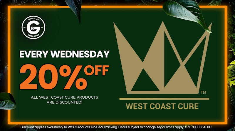 Long Beach Green Room 20% Off West Coast Cure