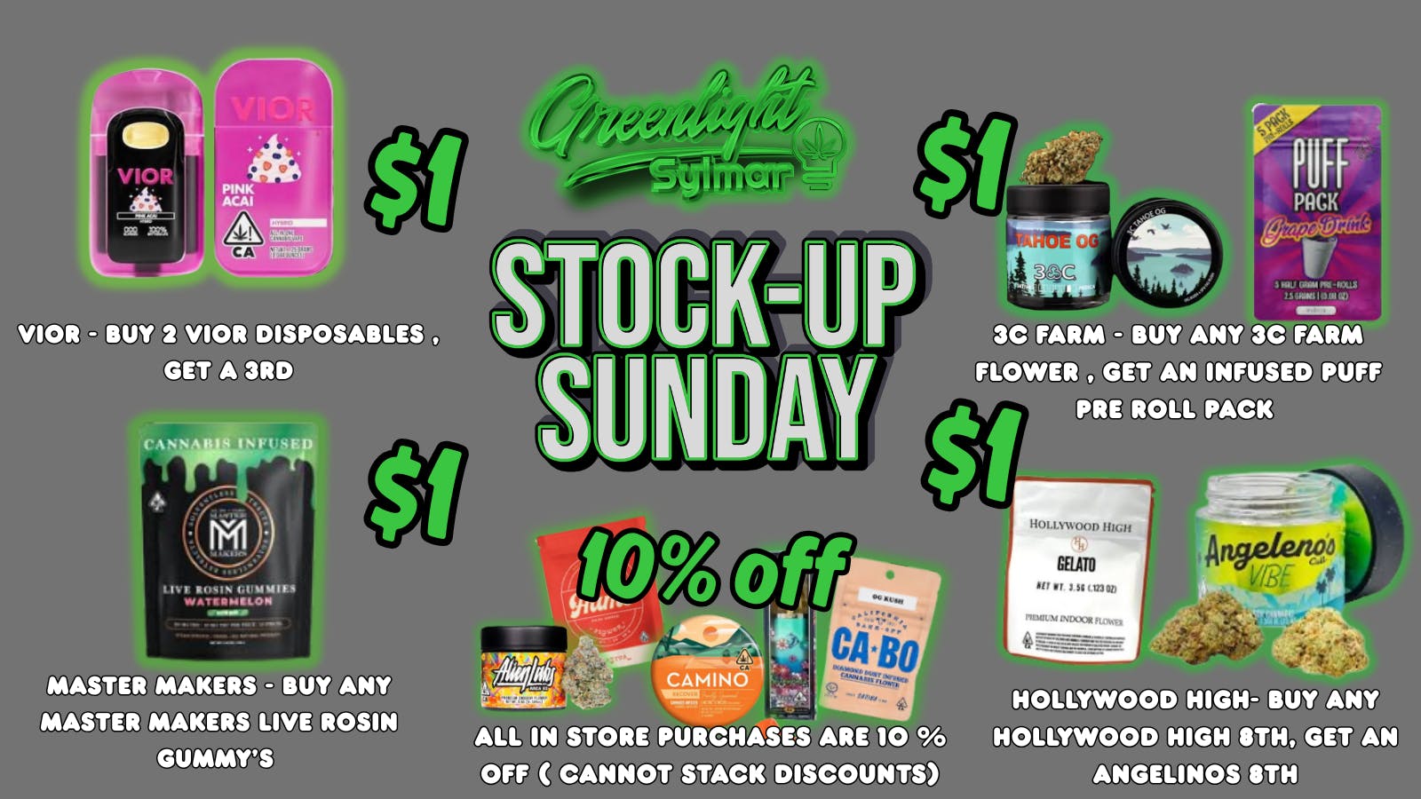 Greenlight Sylmar STOCK UP SUNDAY
