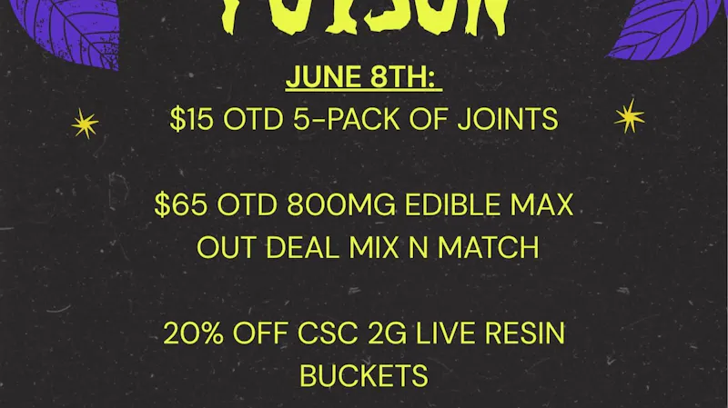 Docs Apothecary JUNE 8TH: NAME YOUR POISON DAY $