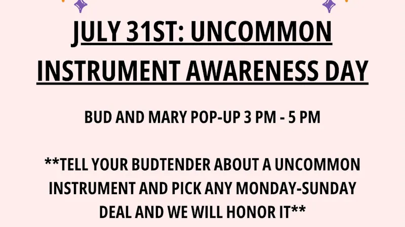 Docs Apothecary JULY 31ST: UNCOMMON INSTRUMENT AWARENESS DAY BUD A