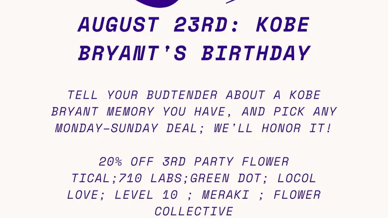 Docs Apothecary AUGUST 23RD: KOBE BRYANT'S BIRTHDAY TELL YOUR BUDT