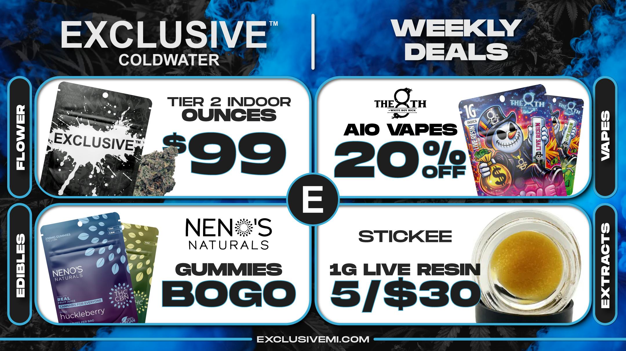 Exclusive Cannabis - Coldwater Recreational EXCLUSIVE™ DEALS!