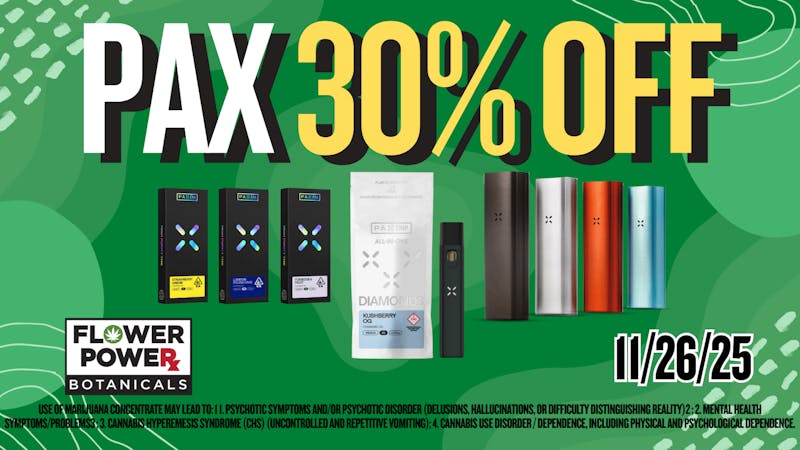 Flower Power Botanicals PAX Green Wednesday 30% Off