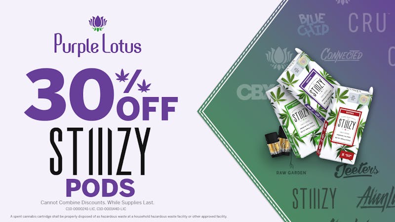 Purple Lotus - Downtown San Jose 30% Off Stiiizy Pods