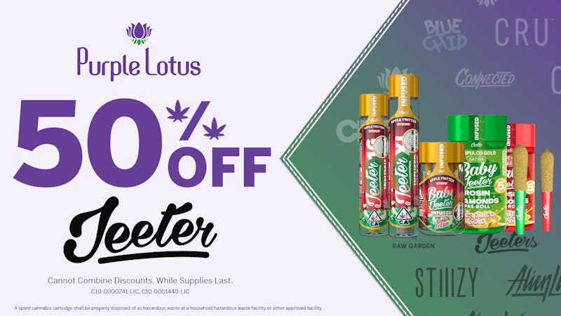 Purple Lotus - Downtown San Jose 50% Off Jeeter | Today Only