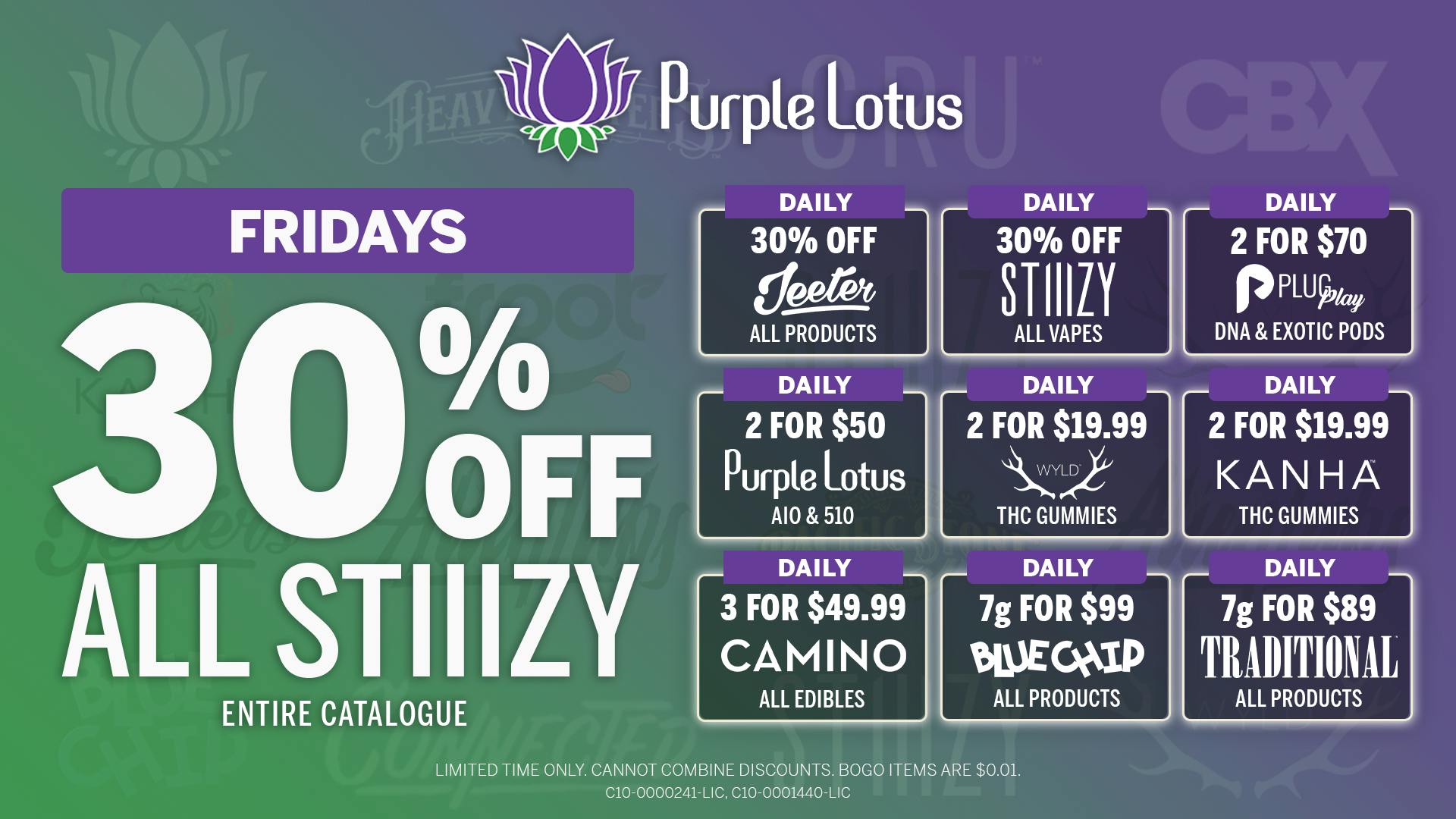 Purple Lotus Patient Center - San Jose Fridays | 30% Off All Stiiizy