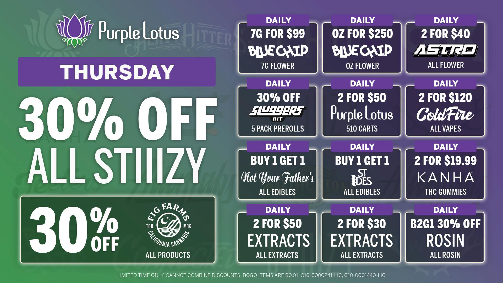 Purple Lotus Patient Center - San Jose Thursdays | 30% Off All Stiiizy