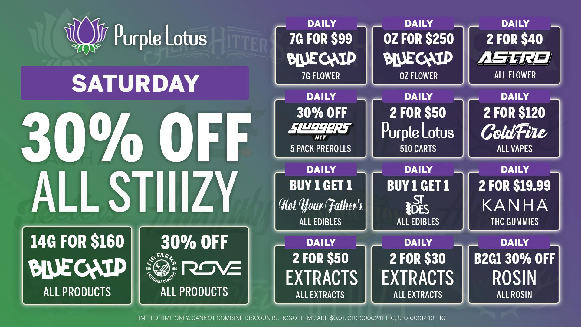 Purple Lotus Patient Center - San Jose Saturday | 40% Off All Stiiizy