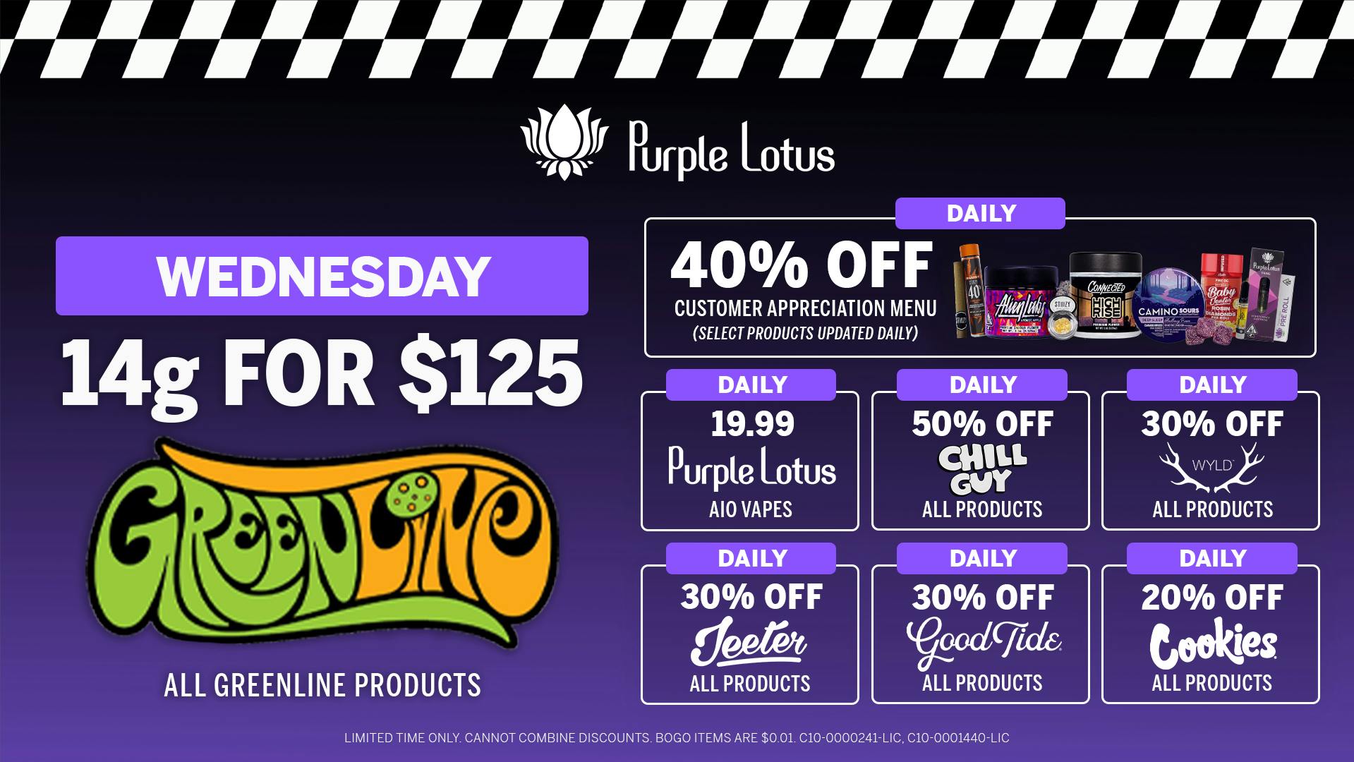 Purple Lotus Patient Center - San Jose 14g For $125 Greenline Flower