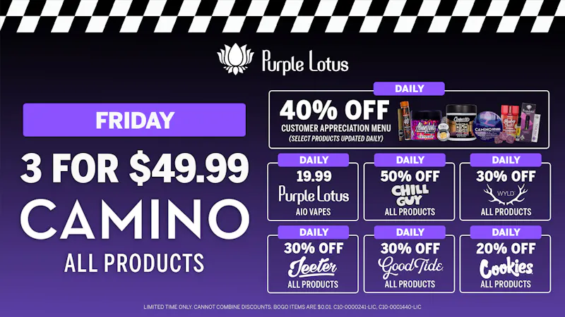 Purple Lotus Patient Center - San Jose 3 For $49.99 All Camino Products