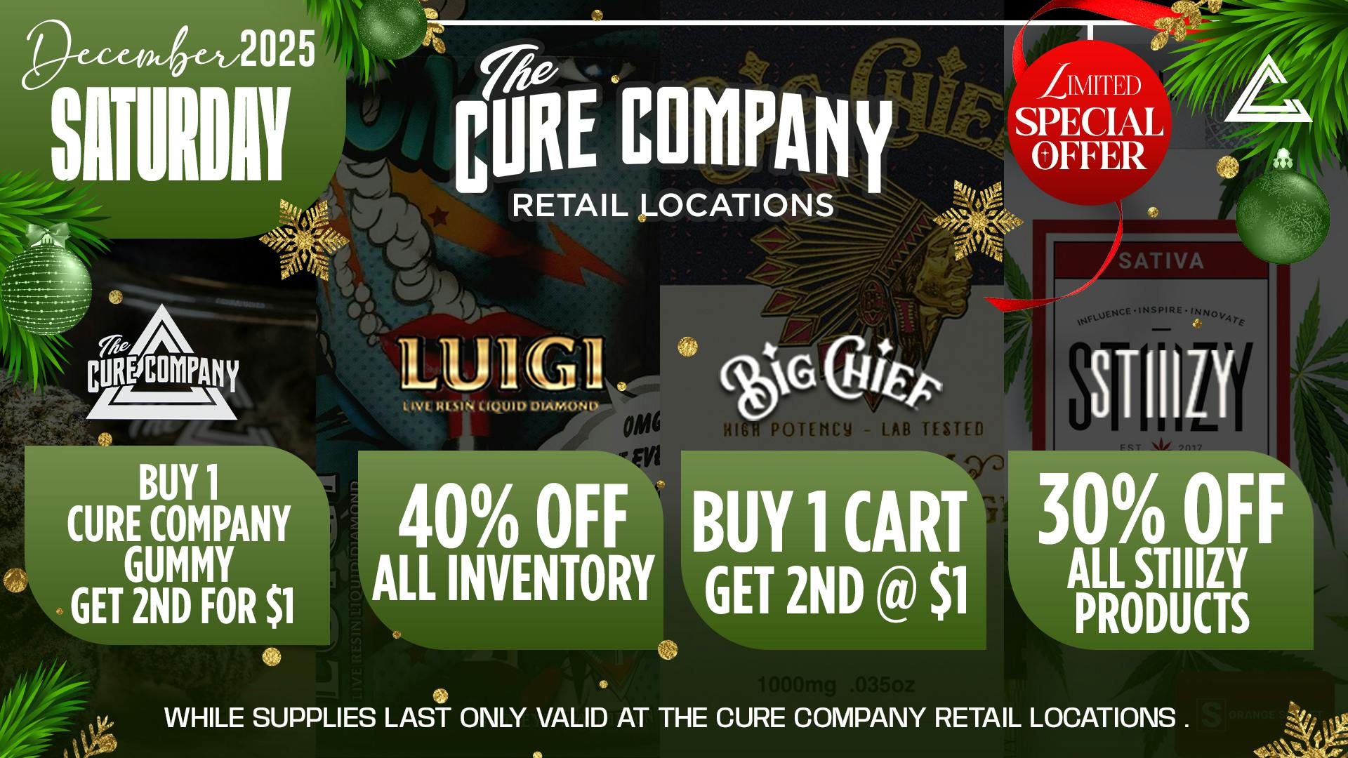 The Cure Company - Melrose 🌲 December Saturday Blowout, Don’t Miss Out!