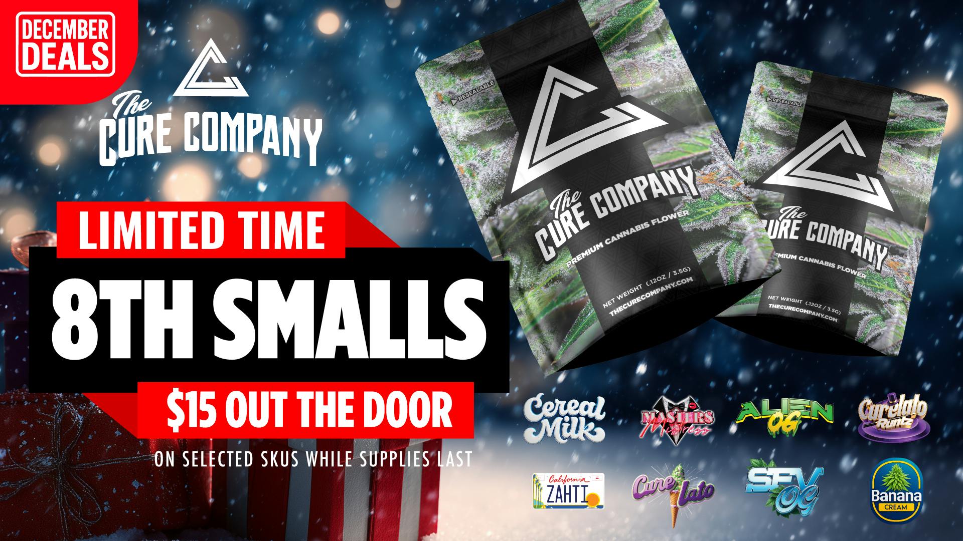 The Cure Company - Melrose 🔥 $15 Cure Co Smalls 8ths, December Special! 🔥