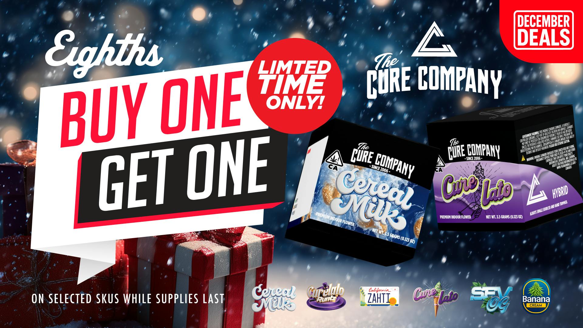 The Cure Company - Melrose 🎁 Cure Co Holiday BOGO, Buy 1 Eighth Get 1 @ $1🎄