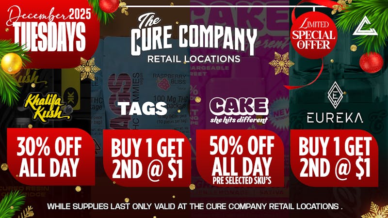 The Cure Company DTLA December Tuesdays at The Cure Company 🎄🔥