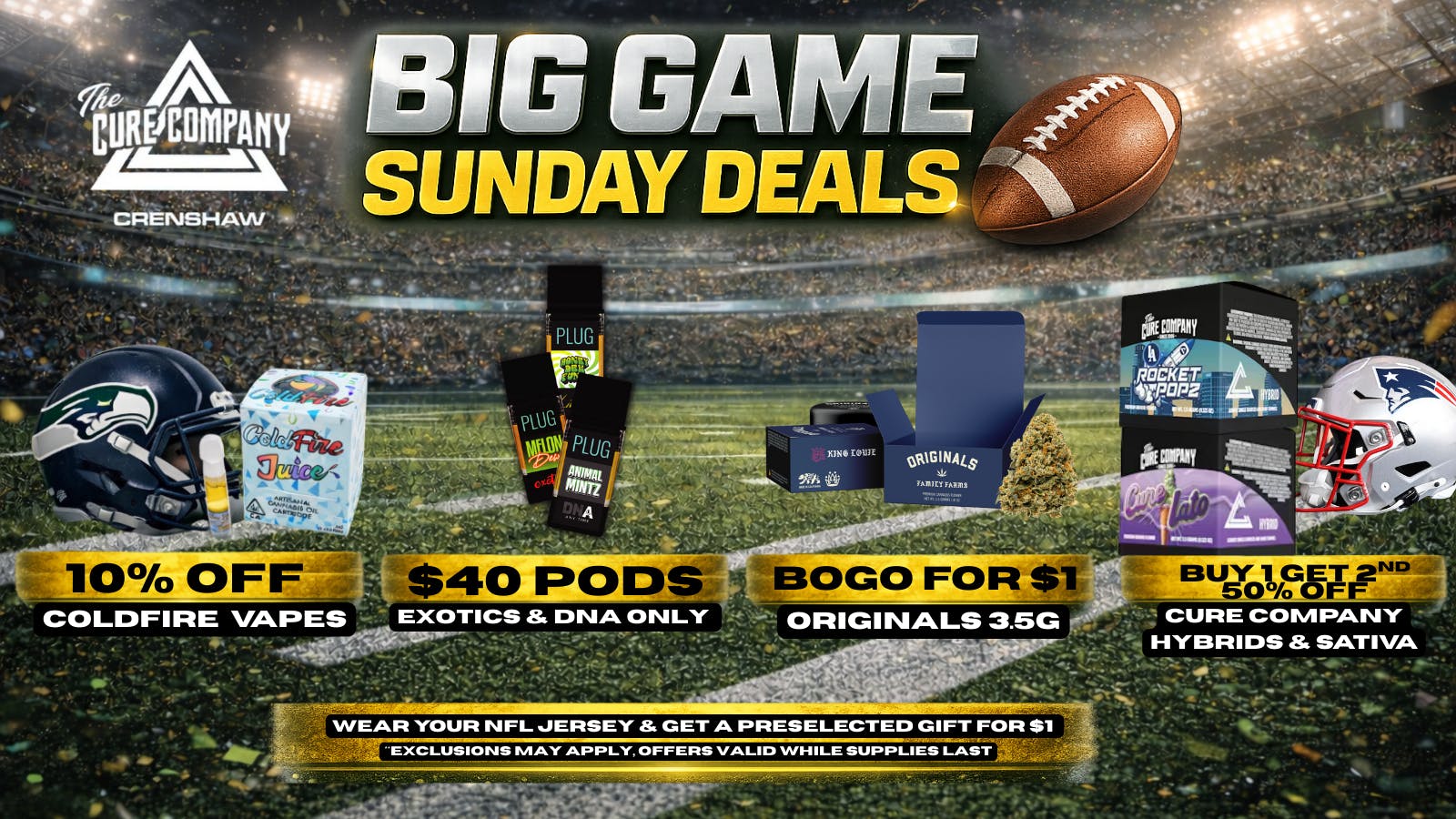 The Cure Company - Crenshaw 🏈🔥Sunday Kickoff Specials At Crenshaw 🏈🔥