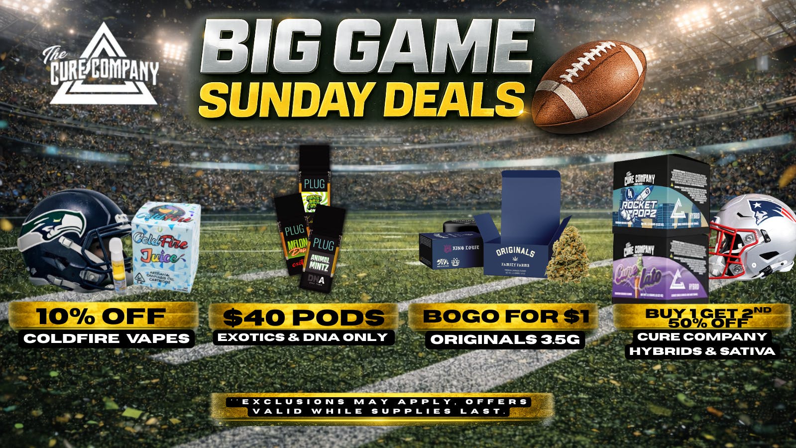 The Cure Company DTLA 🏈 Super Bowl Sunday Deals, Score BIG! 🏈