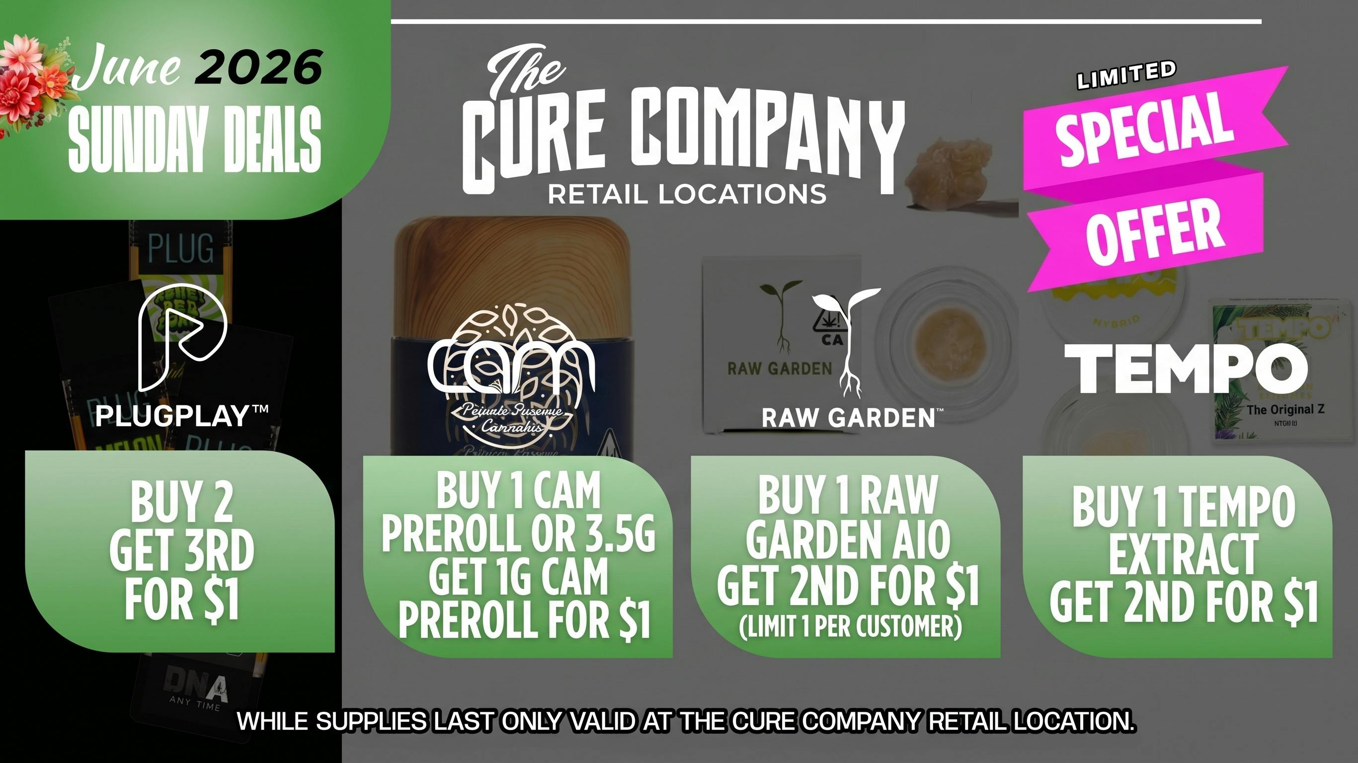 The Cure Company DTLA 🌿 Sunday DTPG Deals | Premium Picks & BOGOs 💨