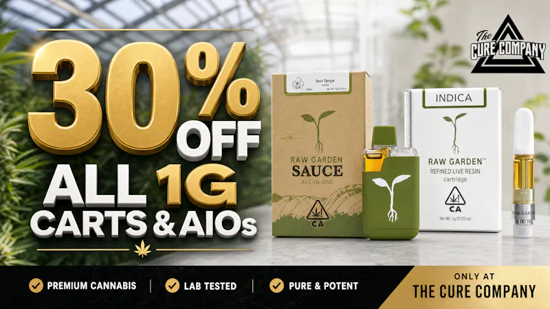 CCC by The Cure Company 🔥 Raw Garden Saturdays 30% OFF Carts & AIOs🔥