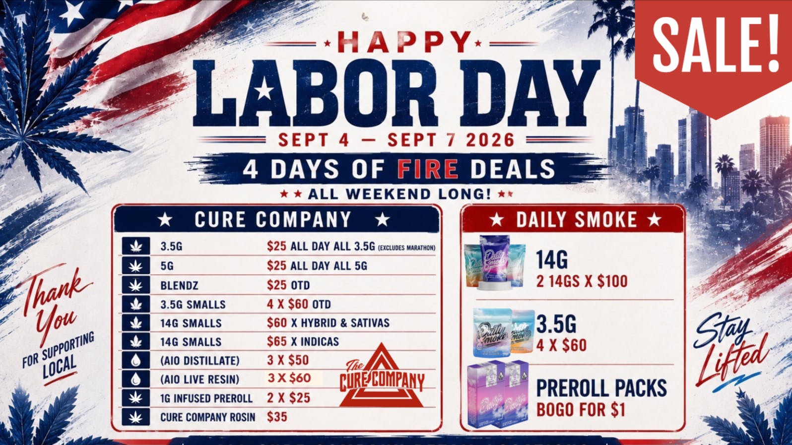 Weed Lane 🔥Cure Co Labor Day Sale! 4 Days of Fire Deals 🔥