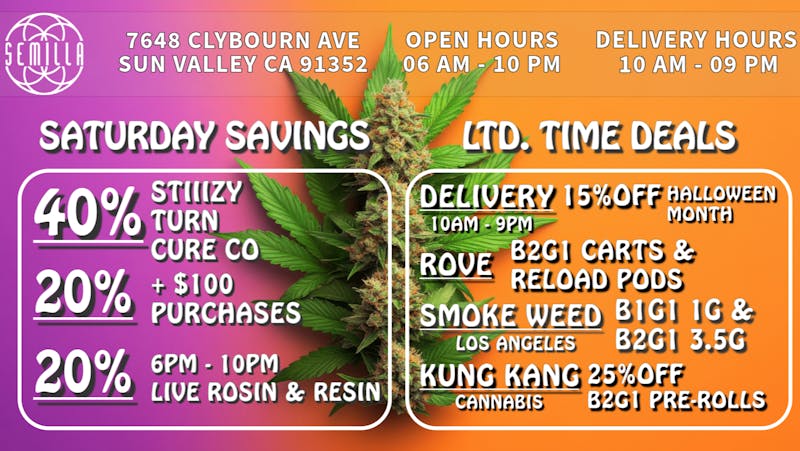 SEMILLA HRC 40%OFF Stiiizy, Turn & Cure Co