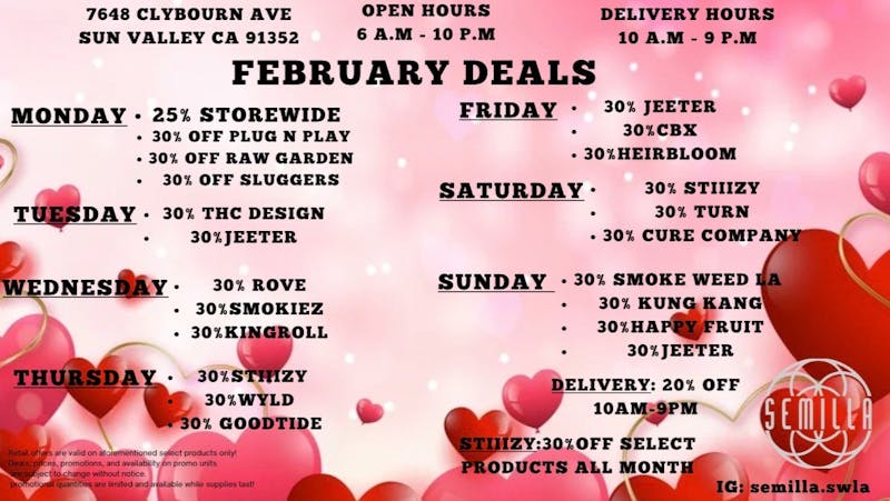 SEMILLA HRC February Deals @ Semilla HRC