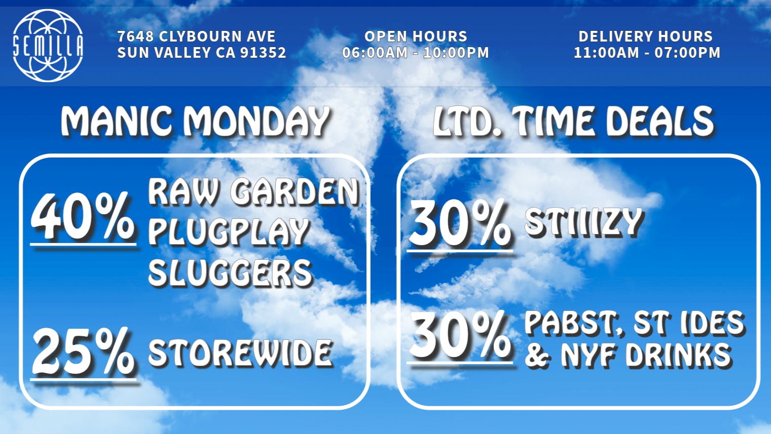 Herbal Relief Caregivers 25% Storewide, 40% PlugPlay, Raw Garden, Sluggers!