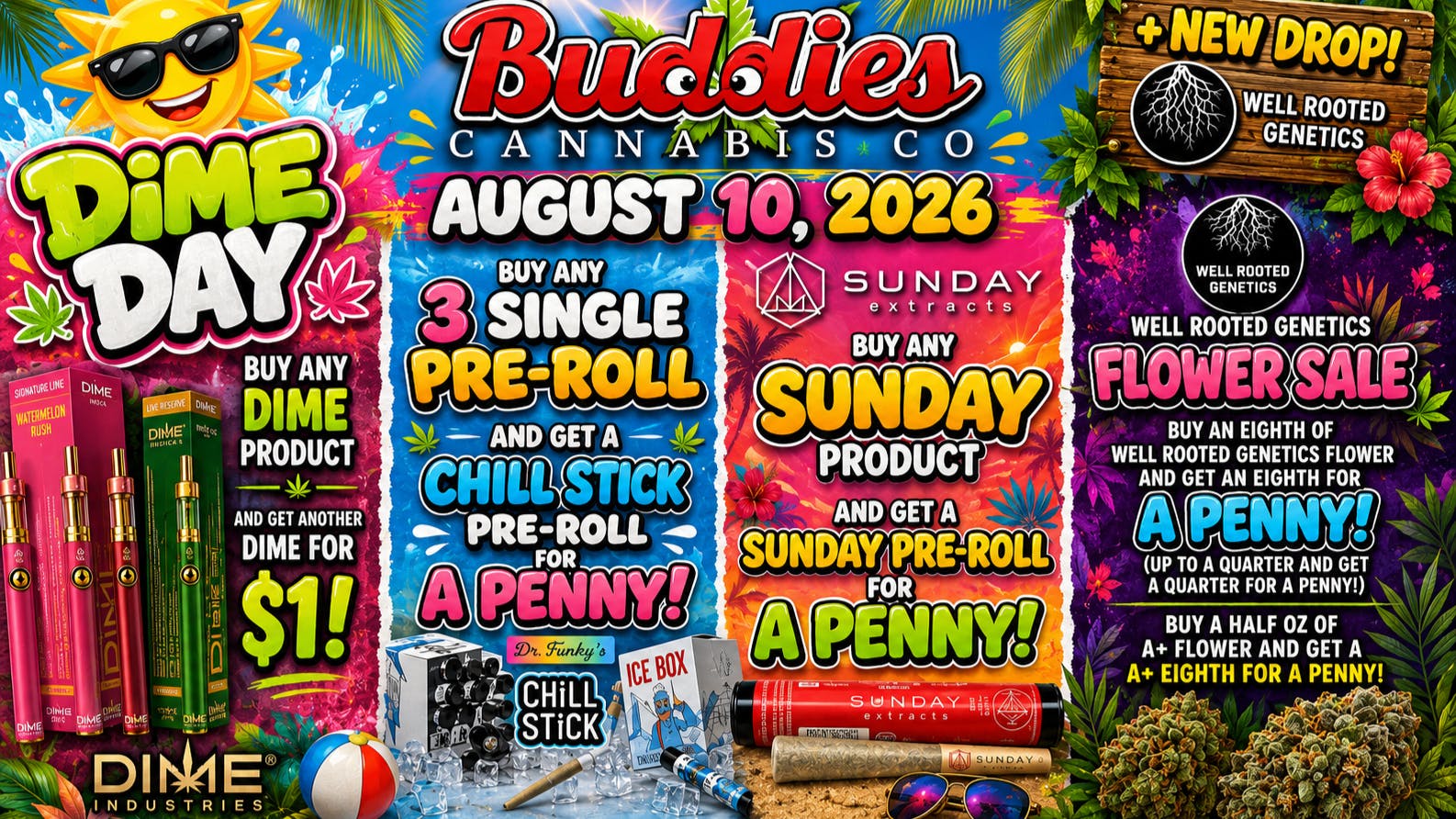 Buddies Cannabis Co DIME DAY AND MORE!!!