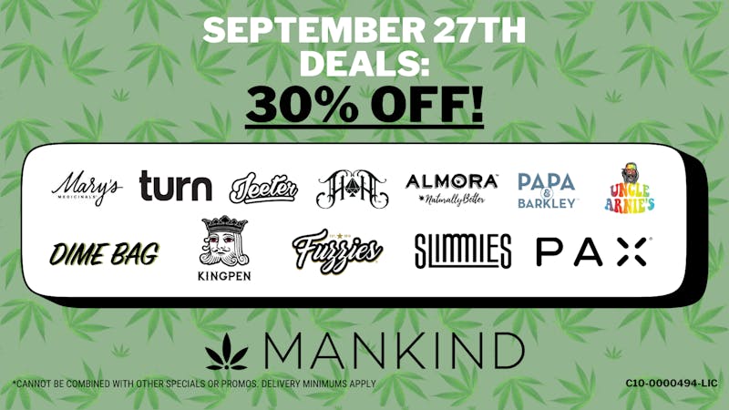 Mankind Dispensary SEPTEMBER 27TH DEALS!