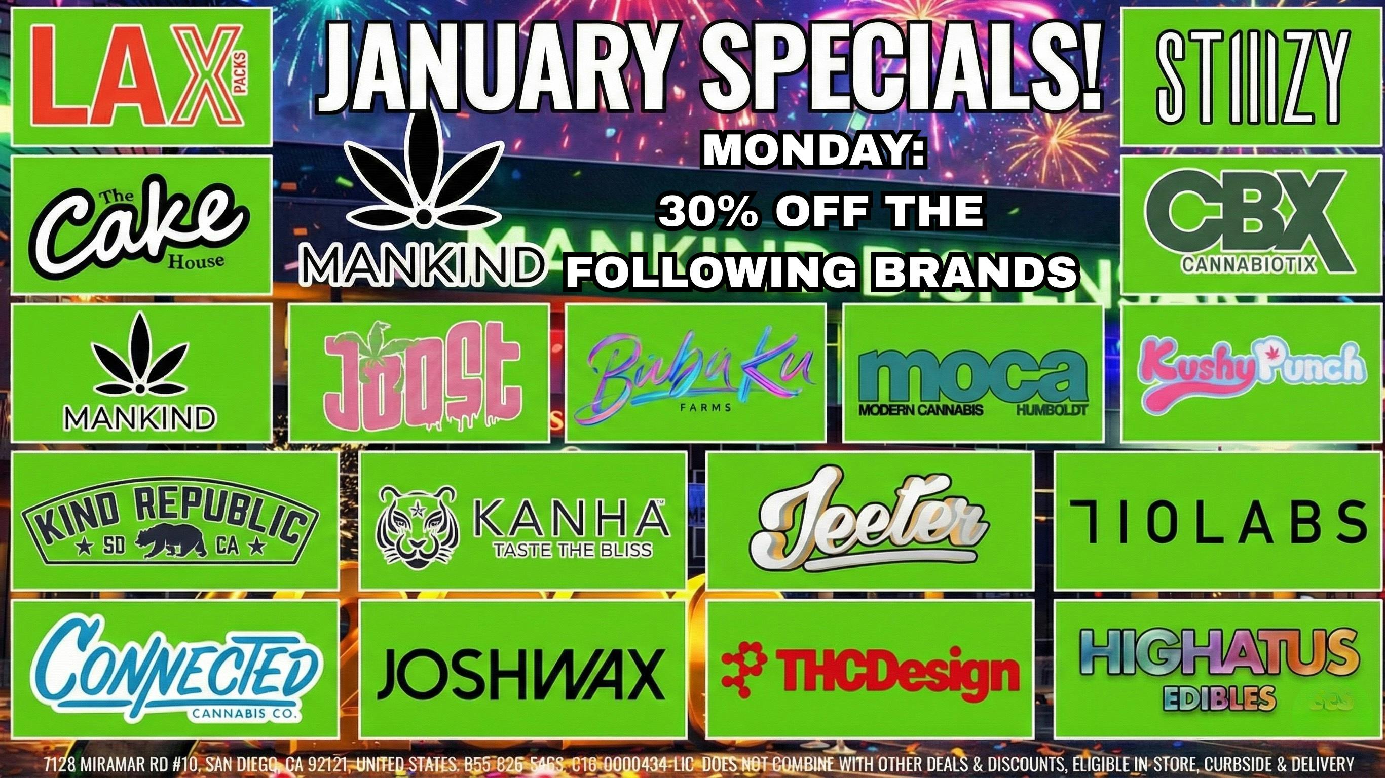 Mankind Delivery MONDAY - 30% OFF SELECT BRANDS!