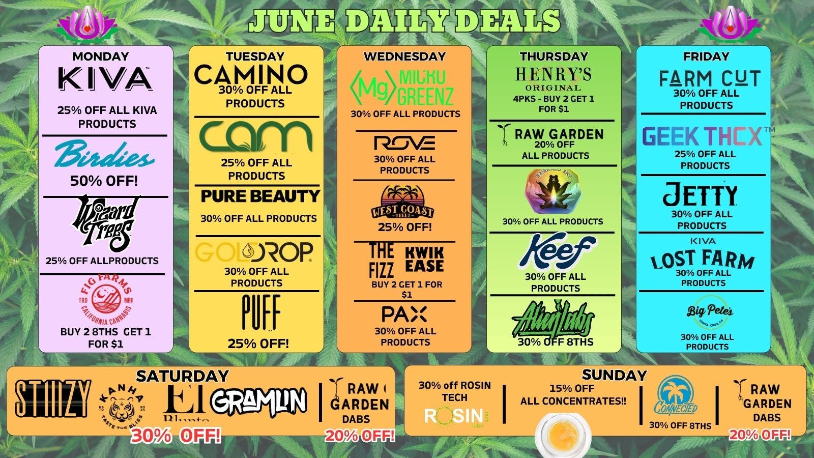 CBCB - Cannabis Buyers Club Berkeley JUNE DEALS AT CBCB