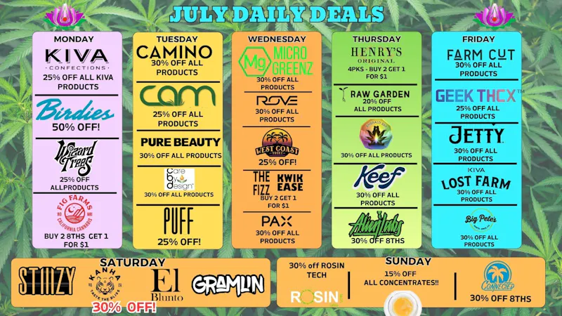 CBCB - Cannabis Buyers Club Berkeley JULY DEALS AT CBCB