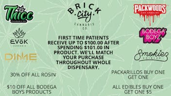 Brick City Cannabis Co. MENTION THIS DEAL & GET PLUGGED INTO SAVINGS
