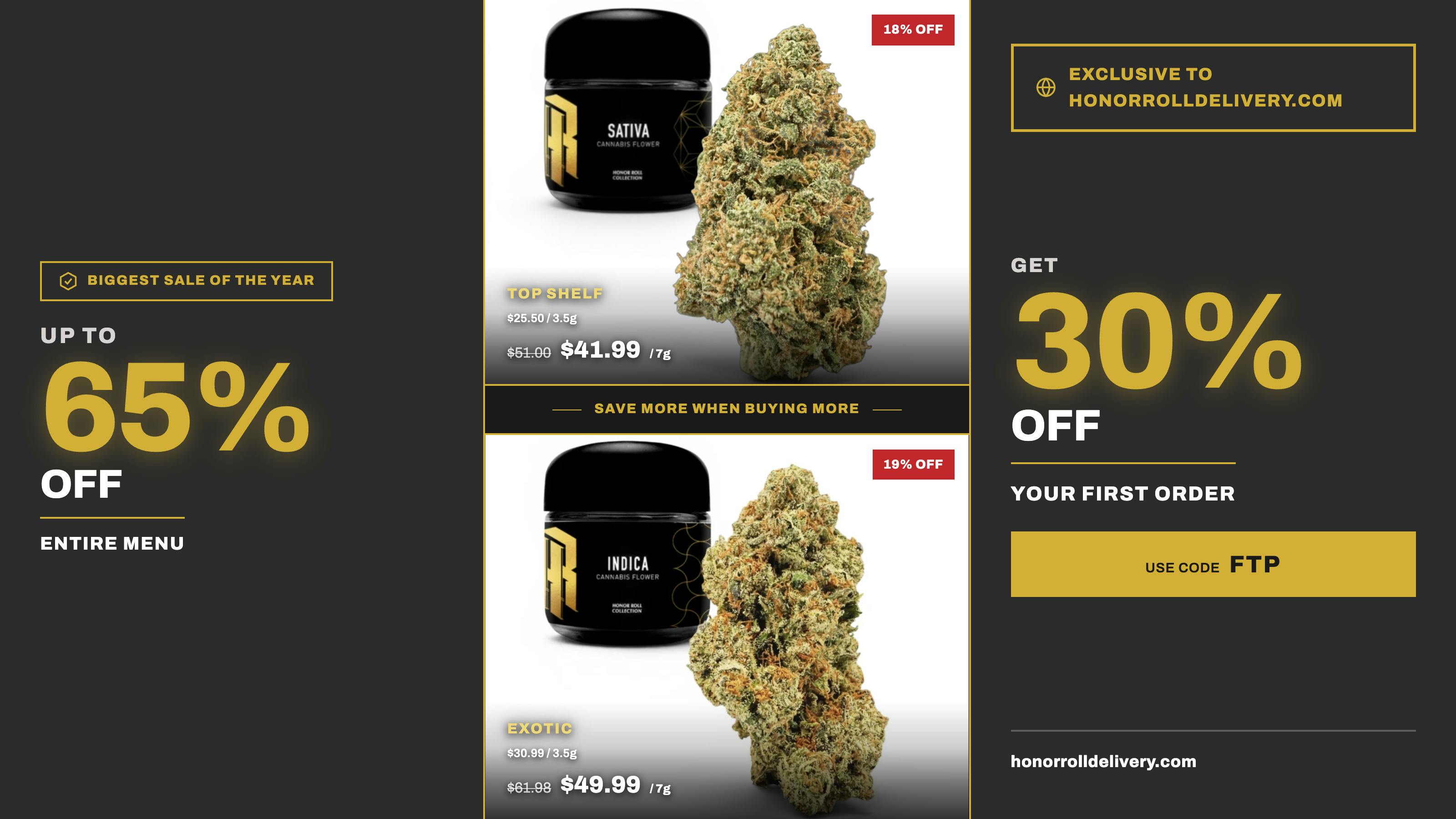 Honor Roll Delivery UP TO 65% OFF STOREWIDE